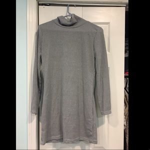 Long sleeve grey sweater dress